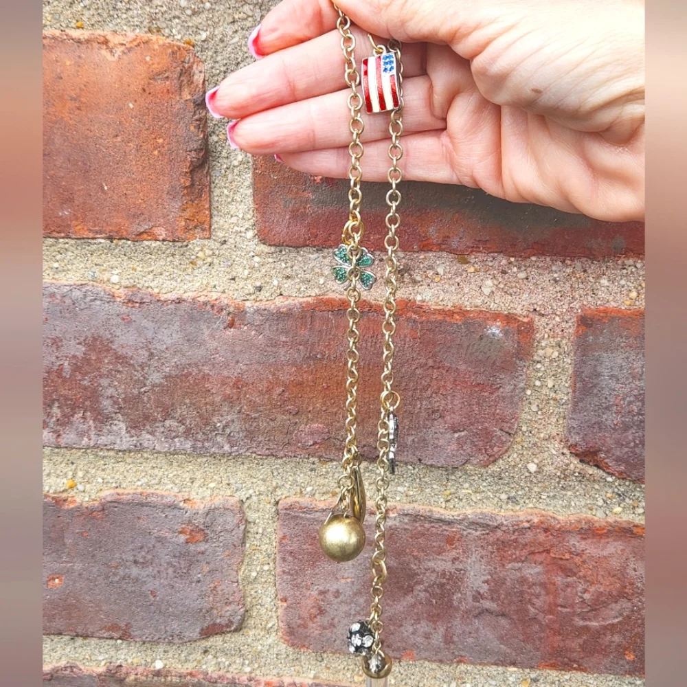 Anthropologie Crystal Charm Chain Ornament RARE